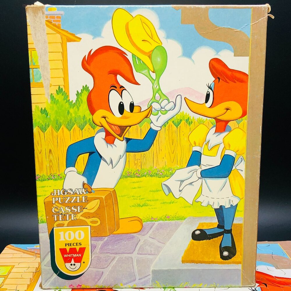 1982 Woody Woodpecker Gadget Salesman 100 Piece Jigsaw Puzzle -COMPLETE- Vintage